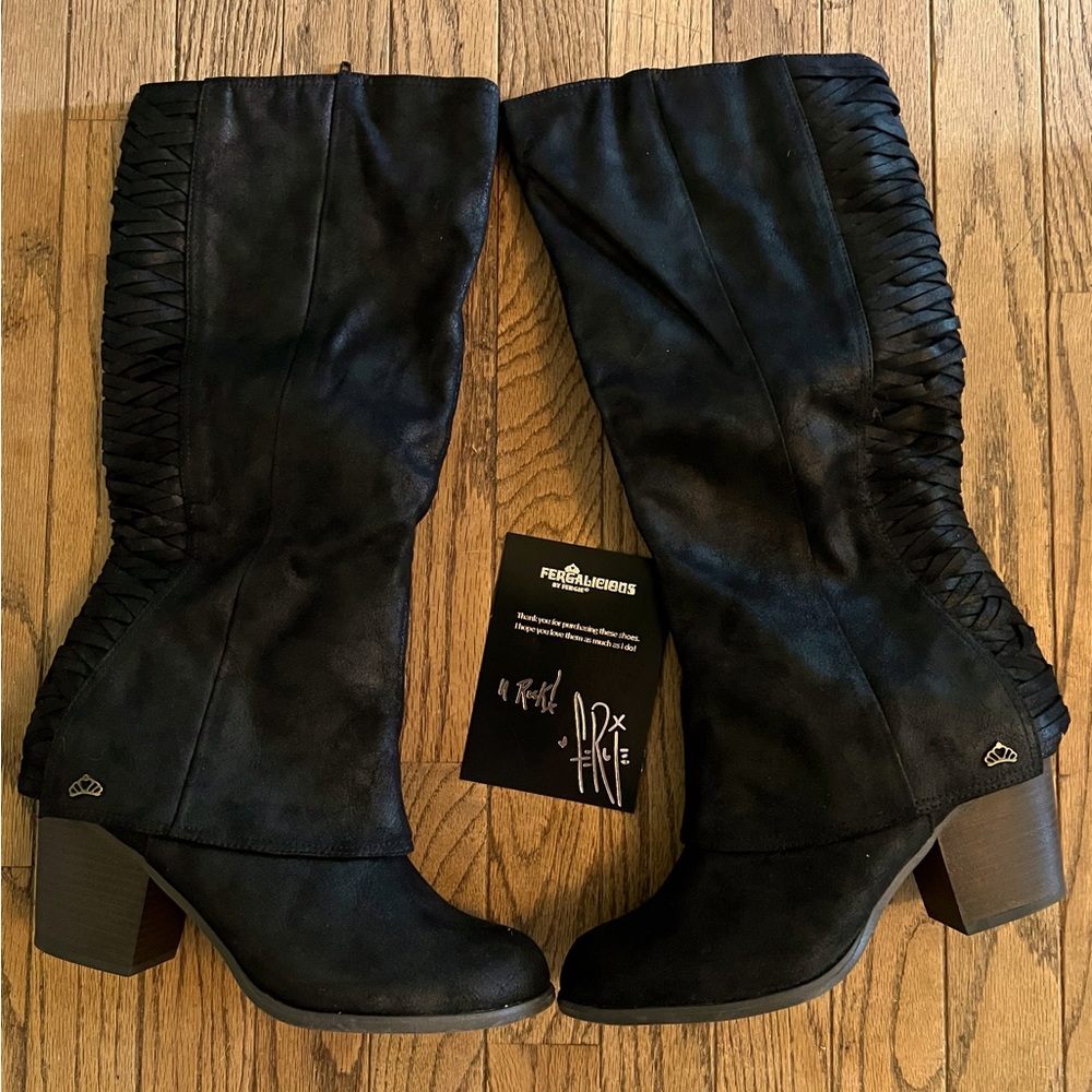 Fergalicious Tinley-T Black Boots by Fergie Size 10 M